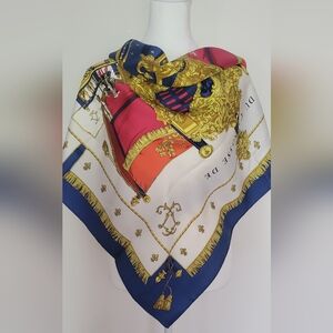 100%Authentic Hermes Carré90 VUE DU CARROSSE DE LA GALERE LA REALE SilkScarf